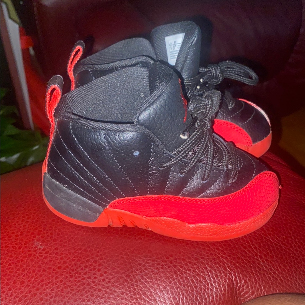 Toddler Jordan Retro 12 Flu Game Black And Red
